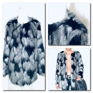 Fur Coat Black White